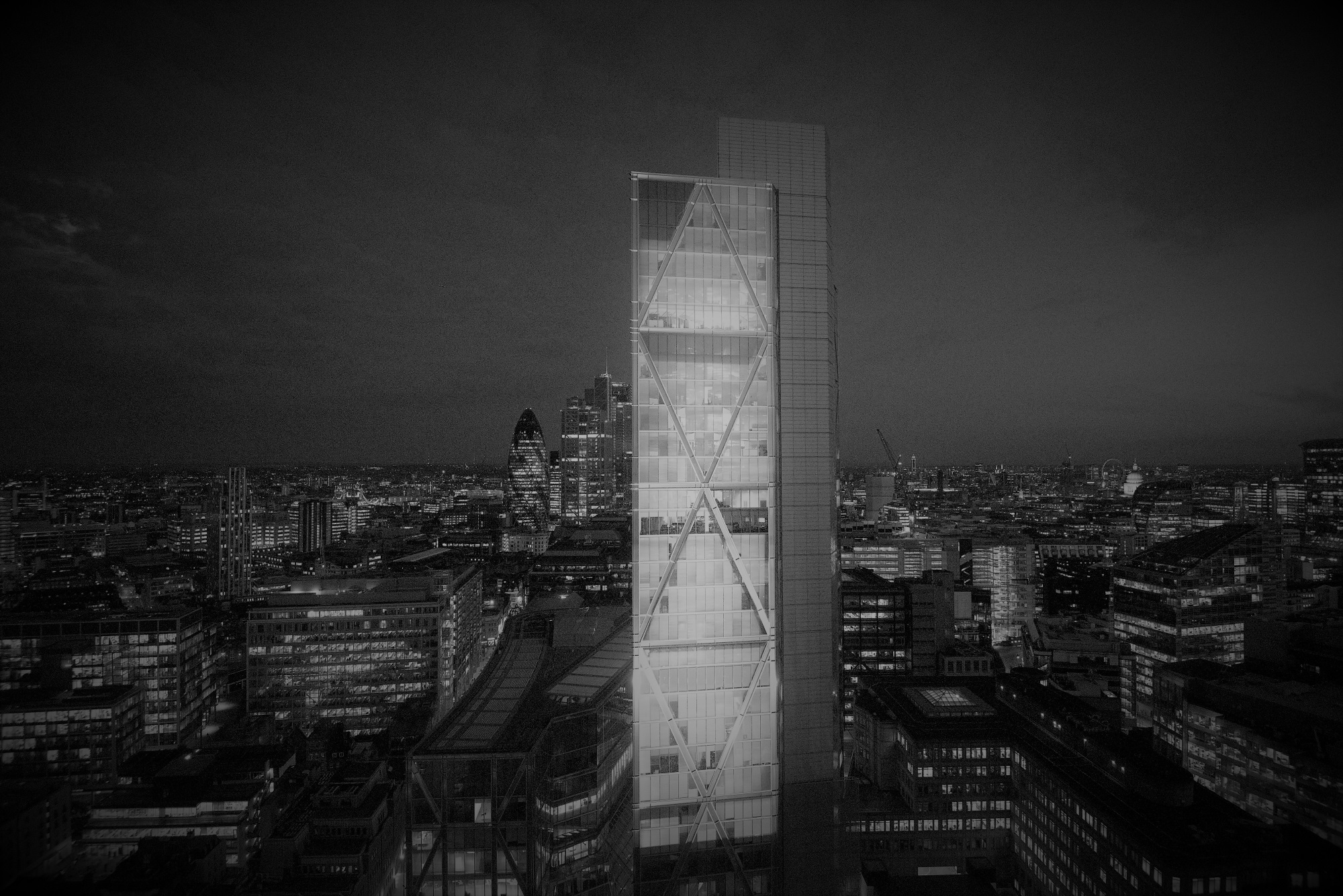 Principal place broadgate tower worshipstreet london aerial photography
